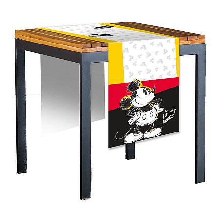Trilho de Mesa de Tecido 40x200cm Festa Mickey Fãs - 01 unidade - Regina -