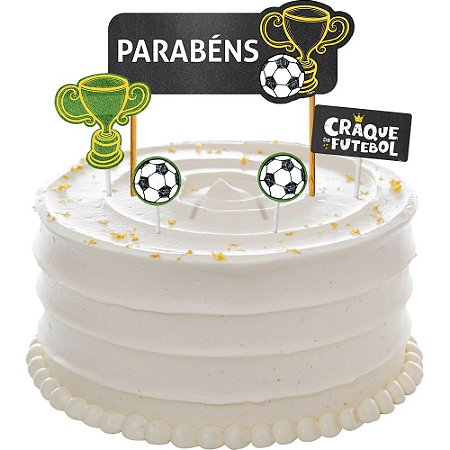 Decoracao De Bolo Festa Futebol 04 Unidades - Regina - Rizzo Festas