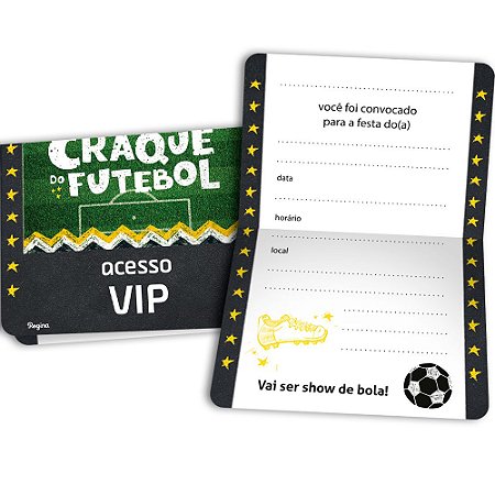 Convite Festa Futebol 12 Unidades - Regina - Rizzo Festas