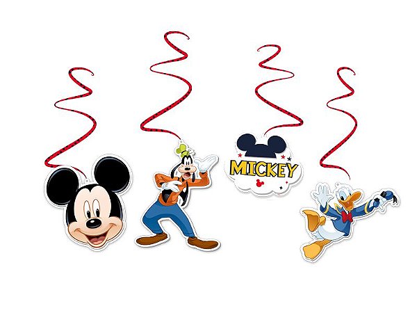Mobile em Espiral Festa Mickey - 04 Unidades - Regina -  Festas