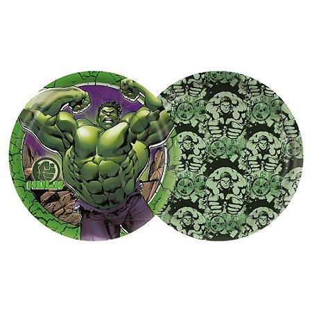 Prato Redondo 18 cm Festa Vingadores Hulk - 12 Unidades - Regina -  Festas