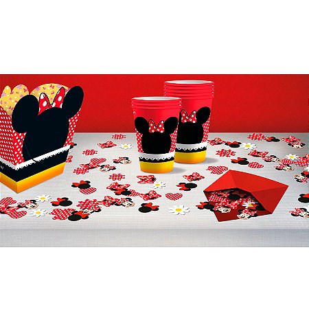 Cubo Decorativo Festa Minnie - 03 unidades - Regina -  Festas