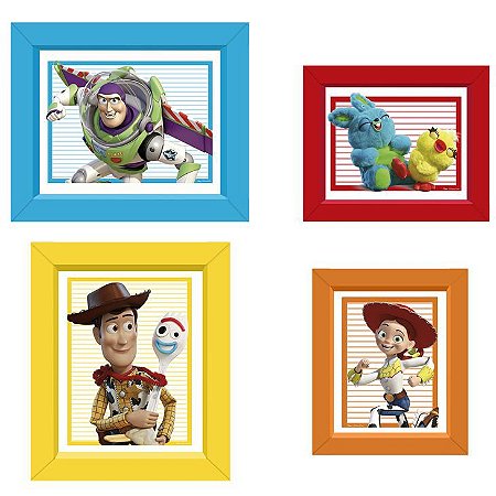 Quadrinhos Decorativos Festa Toy Story 4 - 4 unidades - Regina - Rizzo Festas