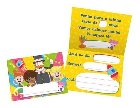 Convite Festa Mundo Bita - 10cm x 15cm - 08 unidades - Regina -  Festas