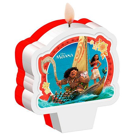 Vela Festa Moana - 8 x 8,5 x 1cm - 1 Unidade - Regina - Rizzo Festas