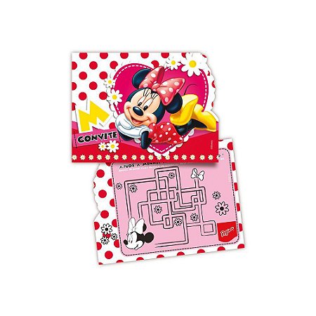 Convite P Festa Minnie - 8 unidades - Regina - Rizzo Festas