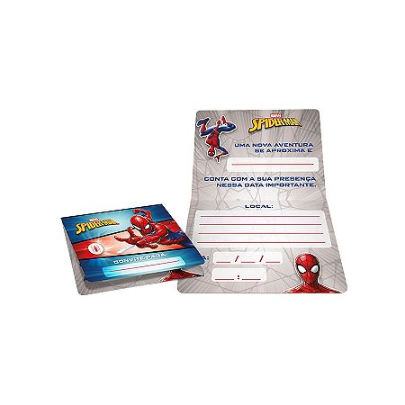 Convite Homem Aranha - 12 unidades - Regina Festas - Rizzo