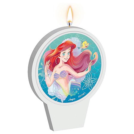 Vela Plana Adesivada - Ariel Disney - 1 unidade - Regina - Rizzo