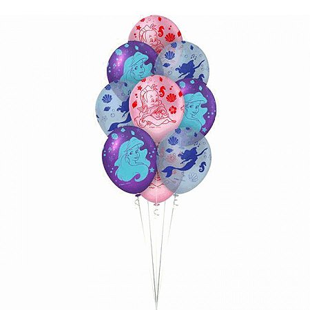 Balao Latex Premium - Ariel Disney - 12" Polegadas - 10 unidades - Regina - Rizzo