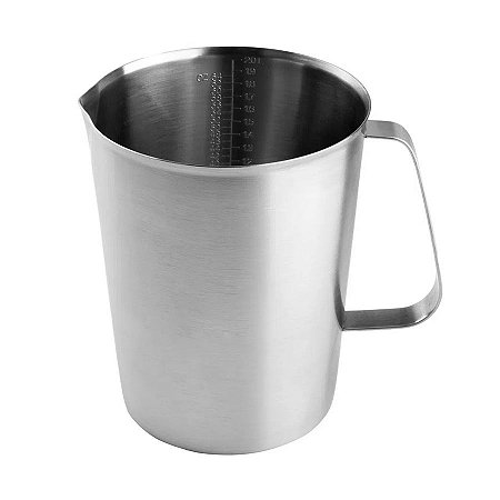 Medidor Copo Sem Tampa Aço inox - 500 ML - 9x9x10,5Cm - 1 unidade - Cromus Linha Profissional Allonsy - Rizzo