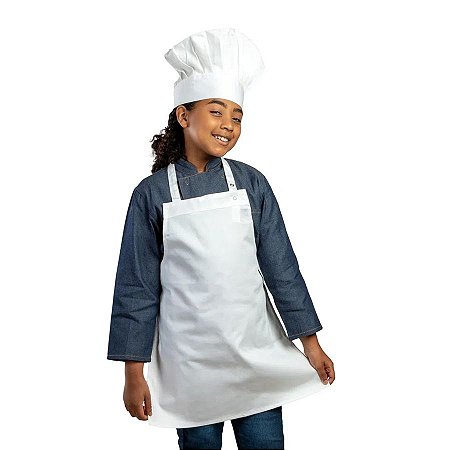 Uniforme Infantil Chapéu De Chef Unissex - Branco - 27x25Cm  - 1 unidade - Cromus Linha Profissional Allonsy - Rizzo