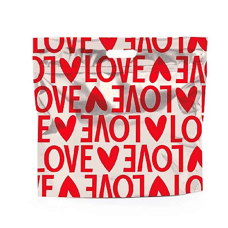 Sacola Metalizada com Zip - Love On Top - 1 unidade - Cromus - Rizzo