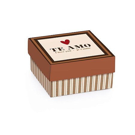Mini Caixa Quadrada com Tampa - L'Amour - 10 unidades - Cromus - Rizzo