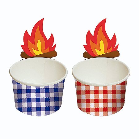 Copinho para Doces com Cinta - Festa Araiá - 100ml - 8 unidades - Cromus - Rizzo