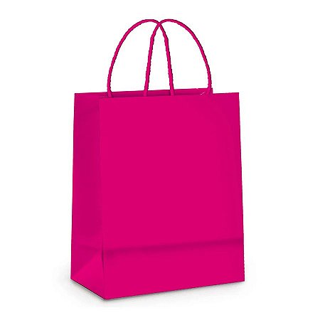 Sacola de Papel G 32x26,5x13cm - Pink - Fundo Largo - 10 unidades - Cromus - Rizzo