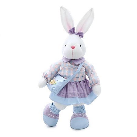 Coelho Decorativo Pequeno Moletom Lilas - 1 unidade - Cromus Páscoa - Rizzo