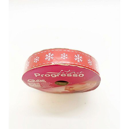Fita de Cetim Floco de Neve 10mx15mm Vermelho - Ref.116 - 1 unidade - Progresso - Rizzo