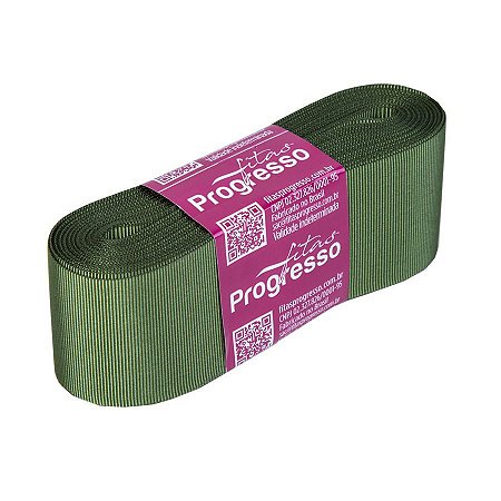 Fita Gorgurão Progresso 38mm nº9 - 10m Cor 249 Verde Militar - 01 unidade