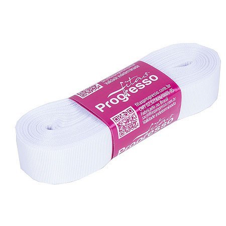 Fita Gorgurão Progresso 22mm nº5 - 10m Cor 201 Branco - 01 unidade
