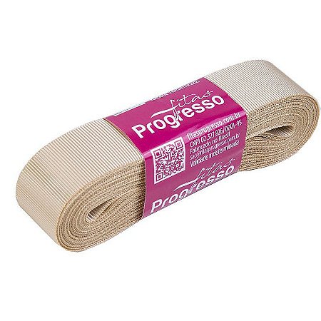 Fita Gorgurão Progresso 22mm nº5 - 10m Cor 236 Bege - 01 unidade