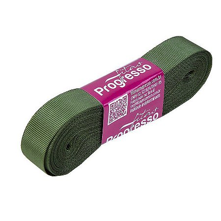 Fita Gorgurão Progresso 15mm nº3 - 10m Cor 249 Verde Militar - 01 unidade
