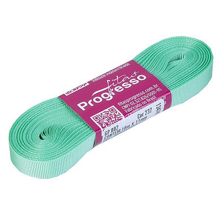 Fita Gorgurão Progresso 11mm nº2 - 10m Cor 232 Verde Menta - 01 unidade