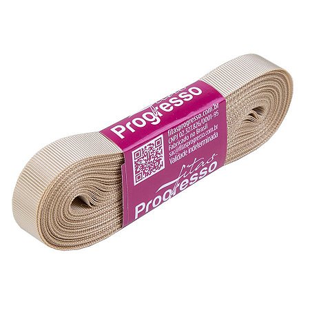 Fita Gorgurão Progresso 11mm nº2 - 10m Cor 236 Bege - 01 unidade