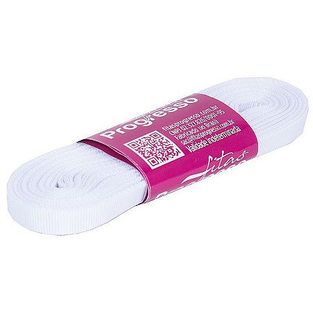 Fita Gorgurão Progresso 7mm nº1 - 10m Cor 201 Branco - 01 unidade