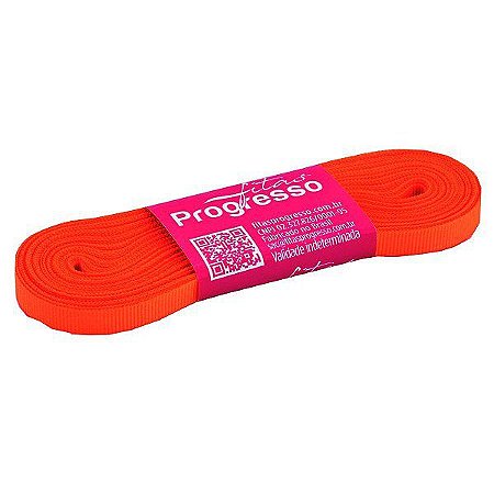 Fita Gorgurão Progresso 7mm nº1 - 10m Cor 278 Laranja Cítrico - 01 unidade
