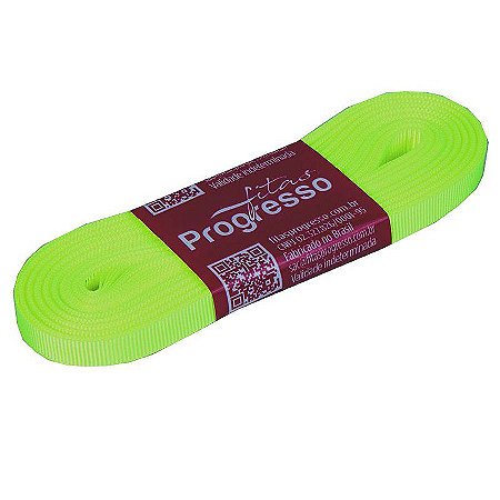 Fita Gorgurão Progresso 7mm nº1 - 10m Cor 280 Verde Cítrico - 01 unidade