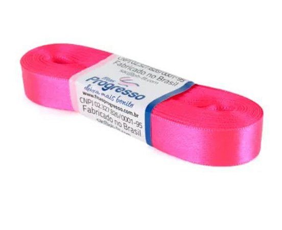 Fita de Cetim Progresso 15mm nº3 - 10m Cor 279 Rosa Cítrico - 01 unidade