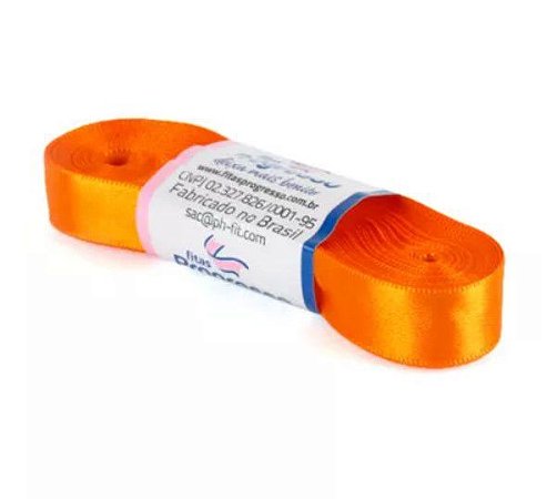 Fita de Cetim Progresso 15mm nº3 - 10m Cor 066 Laranja - 01 unidade