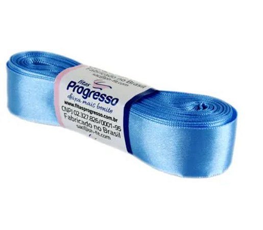 Fita de Cetim Progresso 15mm nº3 - 10m Cor 246 Azul Celeste - 01 unidade