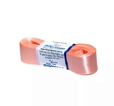 Fita de Cetim Progresso 22mm nº5 - 10m Cor 392 Salmon - 01 unidade