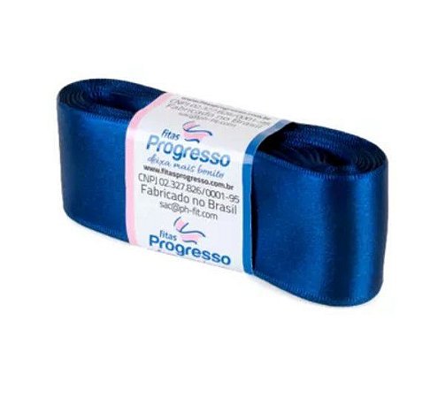 Fita de Cetim Progresso 38mm nº9 - 10m Cor 215 Azul Marinho - 01 unidade