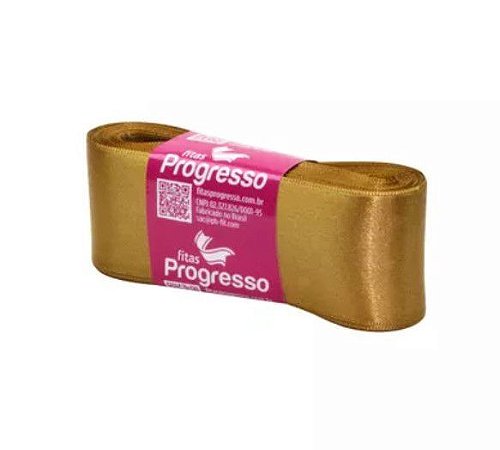 Fita de Cetim Progresso 38mm nº9 - 10m Cor 1353 Dourado - 01 unidade