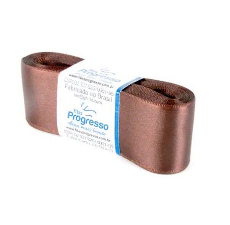Fita de Cetim Progresso 38mm nº9 - 10m Cor 391 Marrom - 01 unidade