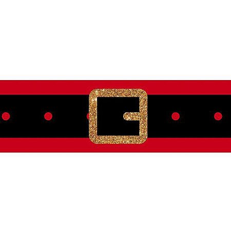 Fita de Natal em Gorgurão Vermelho Cinto Papai Noel  EGP009TG 008 - 38mm x 10m - Progresso Natal