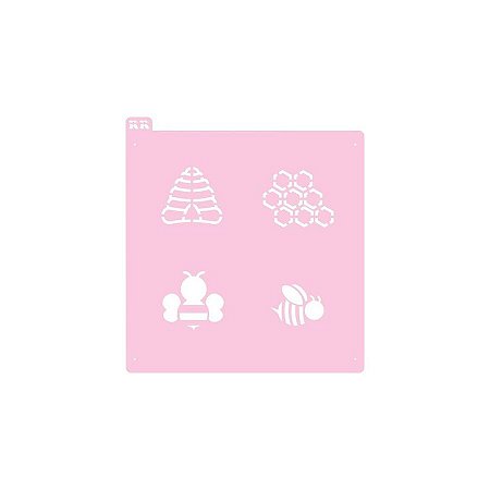 Stencil Quadrado Abelha - Ref. 2   - 1 unidade - RR Cortadores - Rizzo