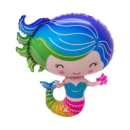Balão Microfoil Sereia 3D  - 1 unidade - 80cm (31'') - Balões São Roque - Rizzo