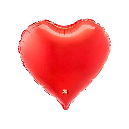 Balão Microfoil Coração Vermelho - 1 unidade - 45cm (18'') - Balõs São Roque - Rizzo