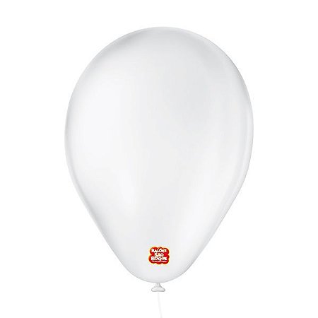 Balão de Festa 6,5" Basic - Branco - 50 Unidades - Balões São Roque