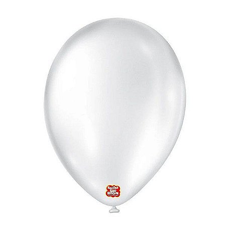 Balão de Festa Cintilante - Branco - 50 Unidades - Balões São Roque - Rizzo