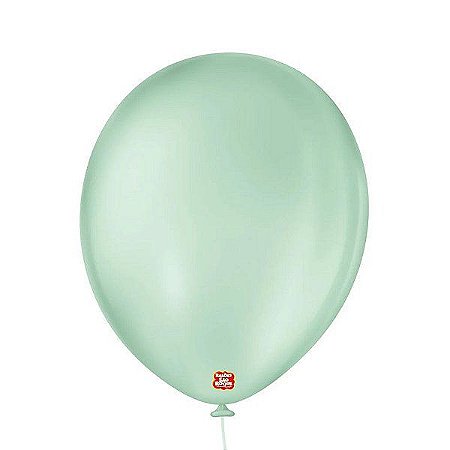 Balão de Festa Látex Liso - Verde Hortelã - 50 Unidades - Balões São Roque