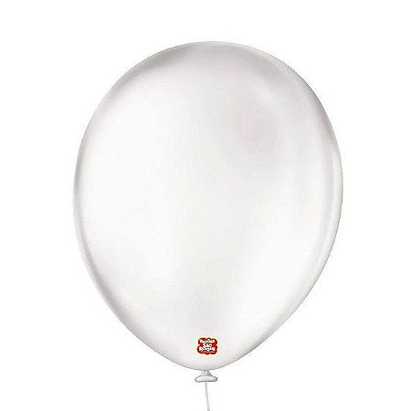 Balão de Festa Látex Liso - Transparente - 50 Unidades - Balões São Roque