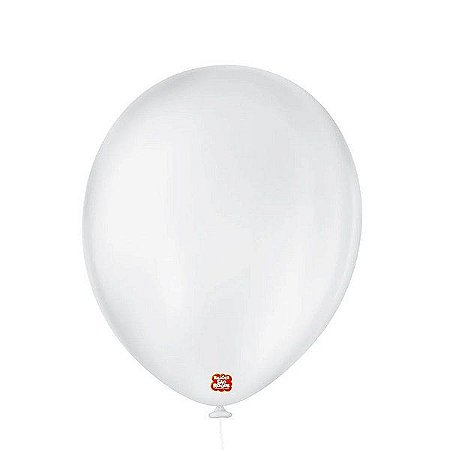 Balão de Festa Látex Liso - Branco Polar - 50 Unidades - Balões São Roque