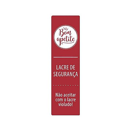Etiqueta Adesiva Lacre de Segurança Bom Apetite 2X7cm Vermelho com 500 un. Cromus Delivery Rizzo