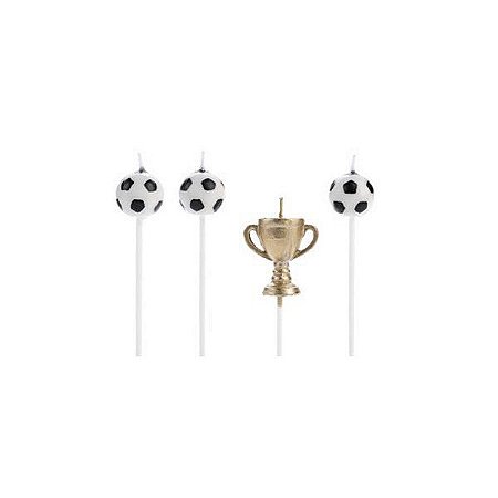 Vela Taça de Futebol Dourada - 4 unidades - Rizzo
