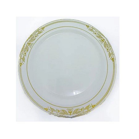 Prato Refeição Vintage Dourado - 6 unidades - Rizzo