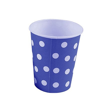 Copo papel Poa Azul Biodegradável - 10 unidades - 270 ml - Rizzo